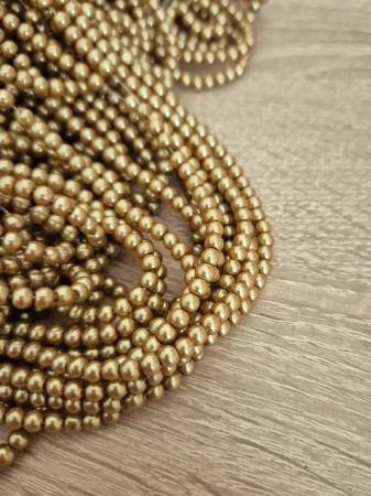 Perle sticla - Perle sticla 4mm maro deschis