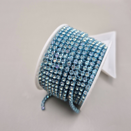 Lant strasuri - Lant strasuri aquamarine volcano 3mm