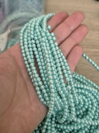 Perle sticla - Perle sticla 4mm menta