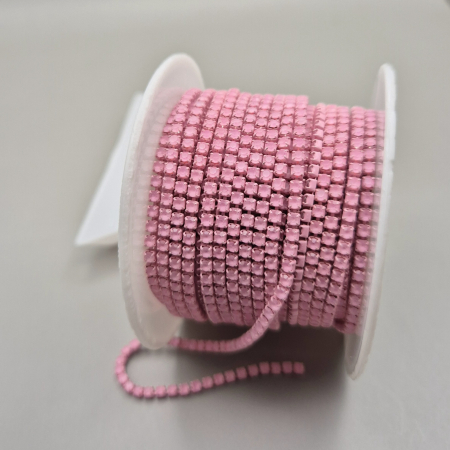 Roz - Lant strasuri roz mocha 2mm