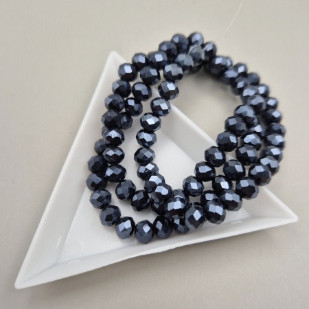 Gri/ Grafit - Margele fatetate 6x4mm grafit