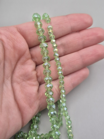 Margele - Margele fatetate 3x4mm / 6x4mm verde deschis AB