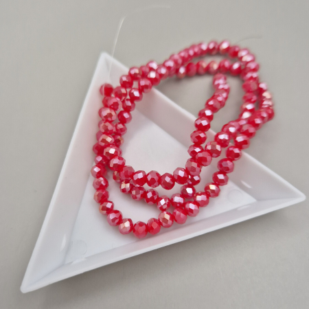 Fatetate 3x4mm - Margele fatetate 3x4mm rosu AB