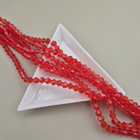 Margele - Margele 4mm biconice rosu-portocaliu