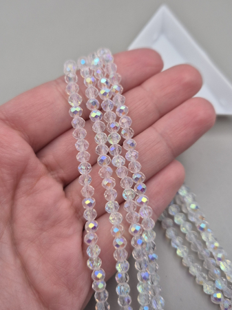 Clear/ Clear AB - Margele fatetate 3x4mm clear AB