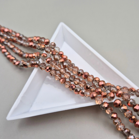 Sampanie - Margele fatetate 3x4mm rose gold