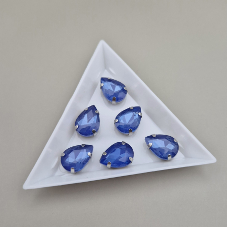 Albastru - Stras 10x14mm safir satin lacrima