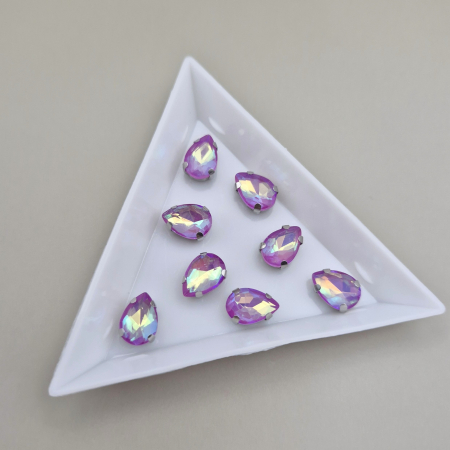 Strasuri in montura - Stras 7x10mm lacrima mov AB