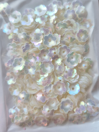 Ivoire - Paiete floare cupa 8mm milky white AB 1