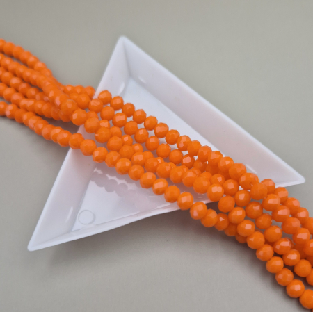 Portocaliu - Margele 3x4mm fatetate portocaliu opac