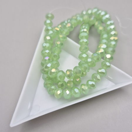 Margele - Margele fatetate 6x4mm verde deschis AB