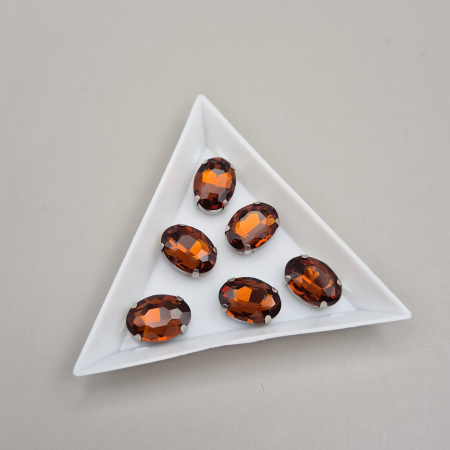 Strasuri Rotunde si Ovale - Stras oval 10x14mm tea color