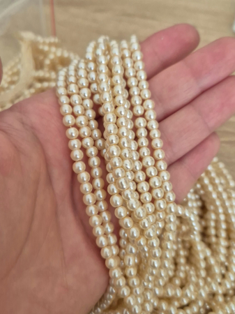 Perle sticla - Perle sticla 4mm peach-rozaliu