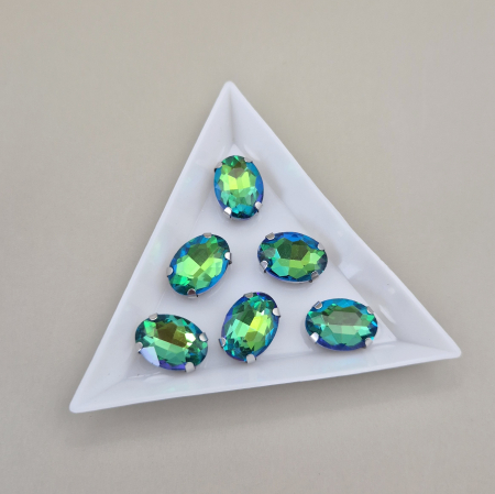 Albastru - Stras 10x14mm oval smarald RB
