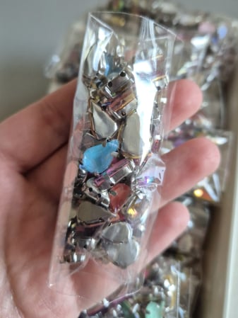 Ivoire - Mix strasuri defecte lacrima AB/jelly 10x14mm, 8x13mm, 7x10mm (amestecate)