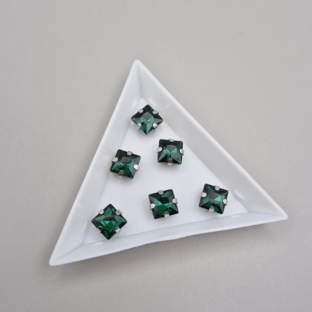 Strasuri Patrate si Triunghi - Stras patrat 8mm smarald