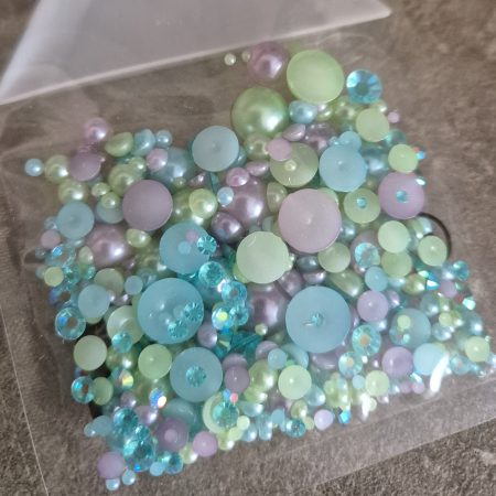 Jumatati perle - Mix jumatati perle/strasuri 10 grame