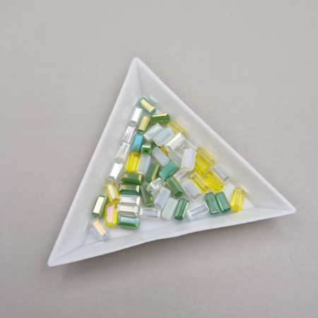 Alte forme - Mix margele tub 5x7mm galben/verde