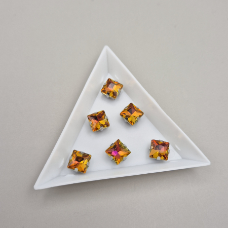 Strasuri Patrate si Triunghi - Stras 8mm patrat yellow RB