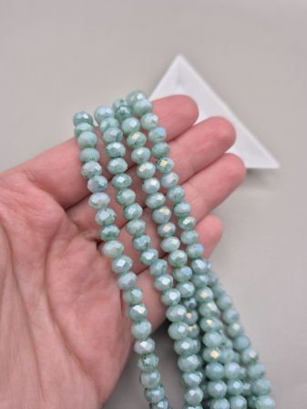 Margele - Margele fatetate 6x4mm -stone- menta