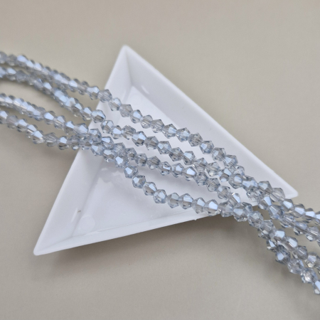 Gri/ Grafit - Margele 4mm biconice gri-bleu