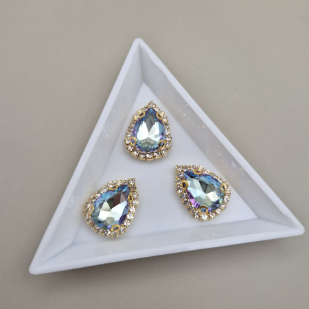 Produse noi/ din nou in stoc - Stras 10x14mm lacrima lake blue RB - baza aurie