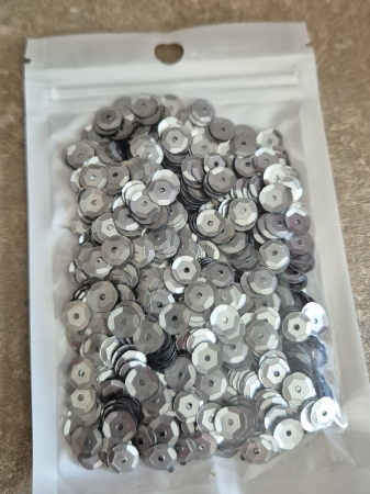 Argintiu - Paiete 6mm cupa argintiu inchis