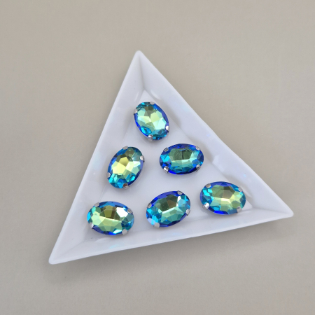 Albastru - Stras 10x14mm oval safir RB