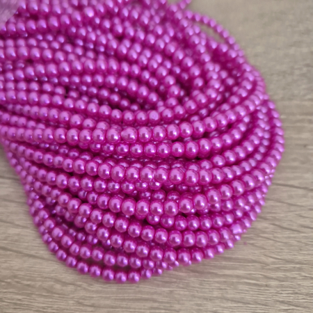Perle sticla - Perle sticla 4mm fucsia