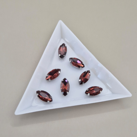 Strasuri sticla si rasina - Stras 6x12mm frunza wine red