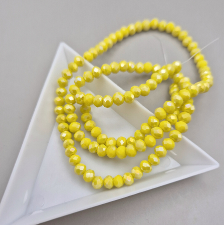 Margele - Margele fatetate 3x4mm galben AB