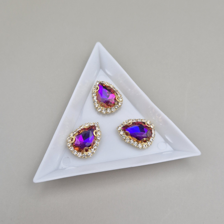 Strasuri - culori speciale - toate formele - Stras 10x14mm topaz RB - baza aurie