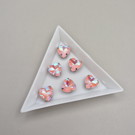 Strasuri Inima - Stras inima 10mm peach pink AB
