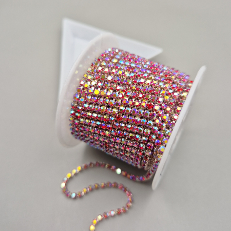 Rosu - Lant strasuri Rosu AB 2.5mm