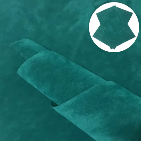 Piele intoarsa si catifea - Coala catifea ~20x30cm turcoaz