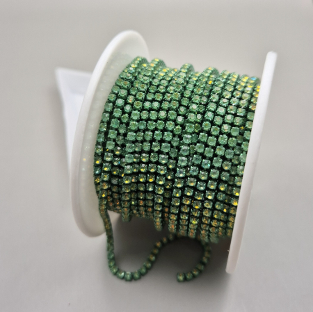 Toate Produsele - Lant strasuri mocha smarald opal 2mm