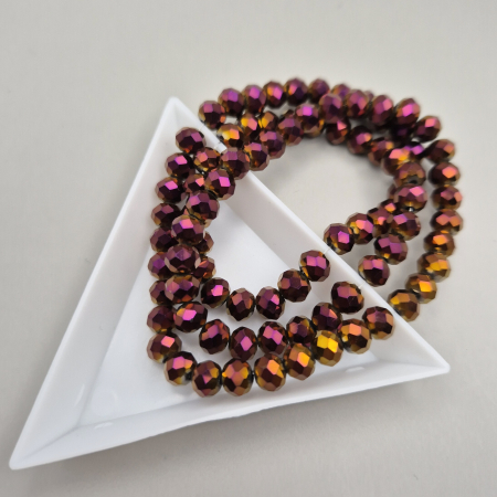 Mov/ violet - Margele fatetate 6x4mm mov metalizat