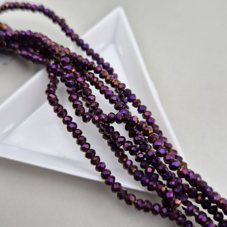 Fatetate 2x3mm - Margele fatetate 2x3mm mov metalizat