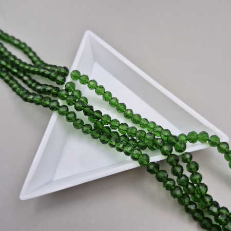 Fatetate 3x4mm - Margele fatetate 3x4mm olive inchis transp