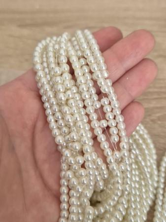 Perle sticla - Perle sticla 4mm ivoire