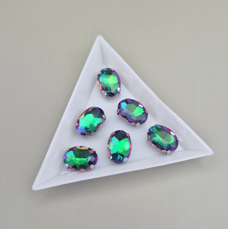 Verde/ Smarald - Stras 10x14mm oval emerald RB