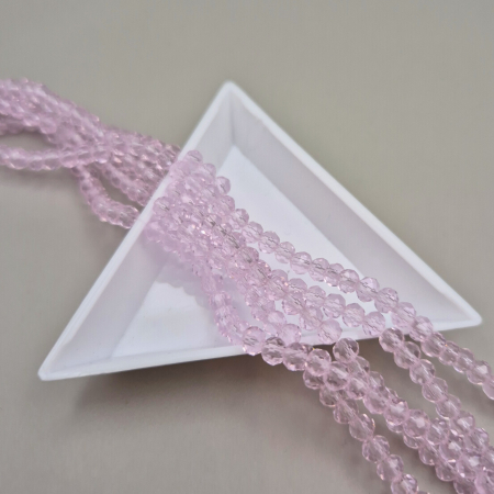 Roz - Margele fatetate 3x4mm roz transparent