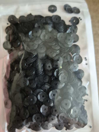 Negru - Paiete 6mm cupa negru