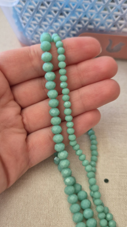 Margele - Margele fatetate 3x4mm / 6x4mm verde turcoaz