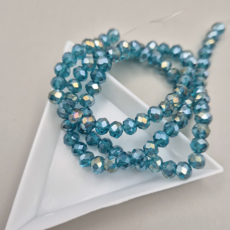 Margele - Margele fatetate 6x4mm turcoaz AB