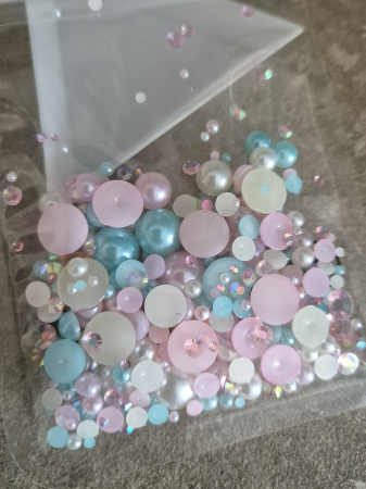 Jumatati perle - Mix jumatati perle/strasuri 10 grame