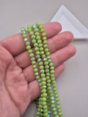 Margele - Margele fatetate 3x4mm verde AB