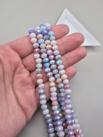 Mov/ violet - Margele fatetate 6x4mm -stone- multicolor