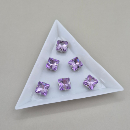 Mov/ violet - Stras 8mm patrat violet