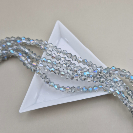 Margele - Margele 4mm biconice gri AB